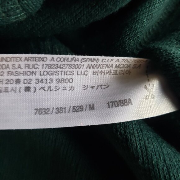 Bershka Green Ribbed Crop Mock Turtleneck Long Sleeve Top - Picture 13 of 14